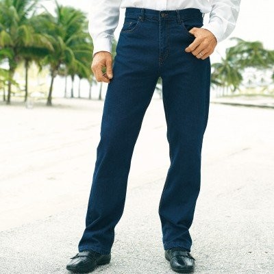 Pánské riflové kalhoty, 50% bavlna modrá 42