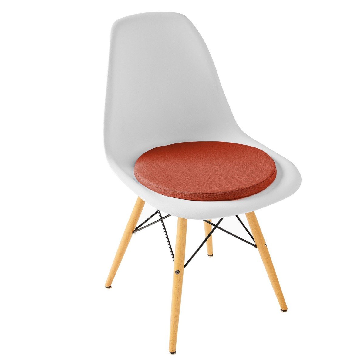 Blancheporte Okrúhly sedák na stoličku, jednofarebný, 2 ks terakota pr. 38cm
