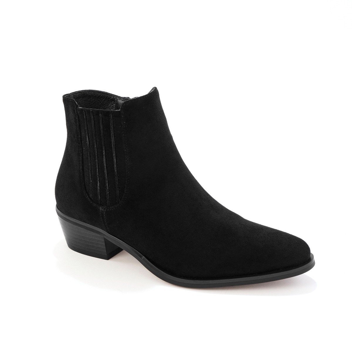 Blancheporte Vysoké topánky na podpätku, western štýl, čierne čierna 39