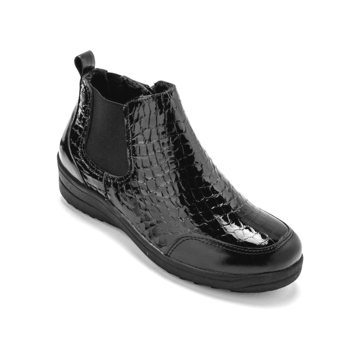 Blancheporte Vysoké topánky z lakovanej kože, čierne čierna 38