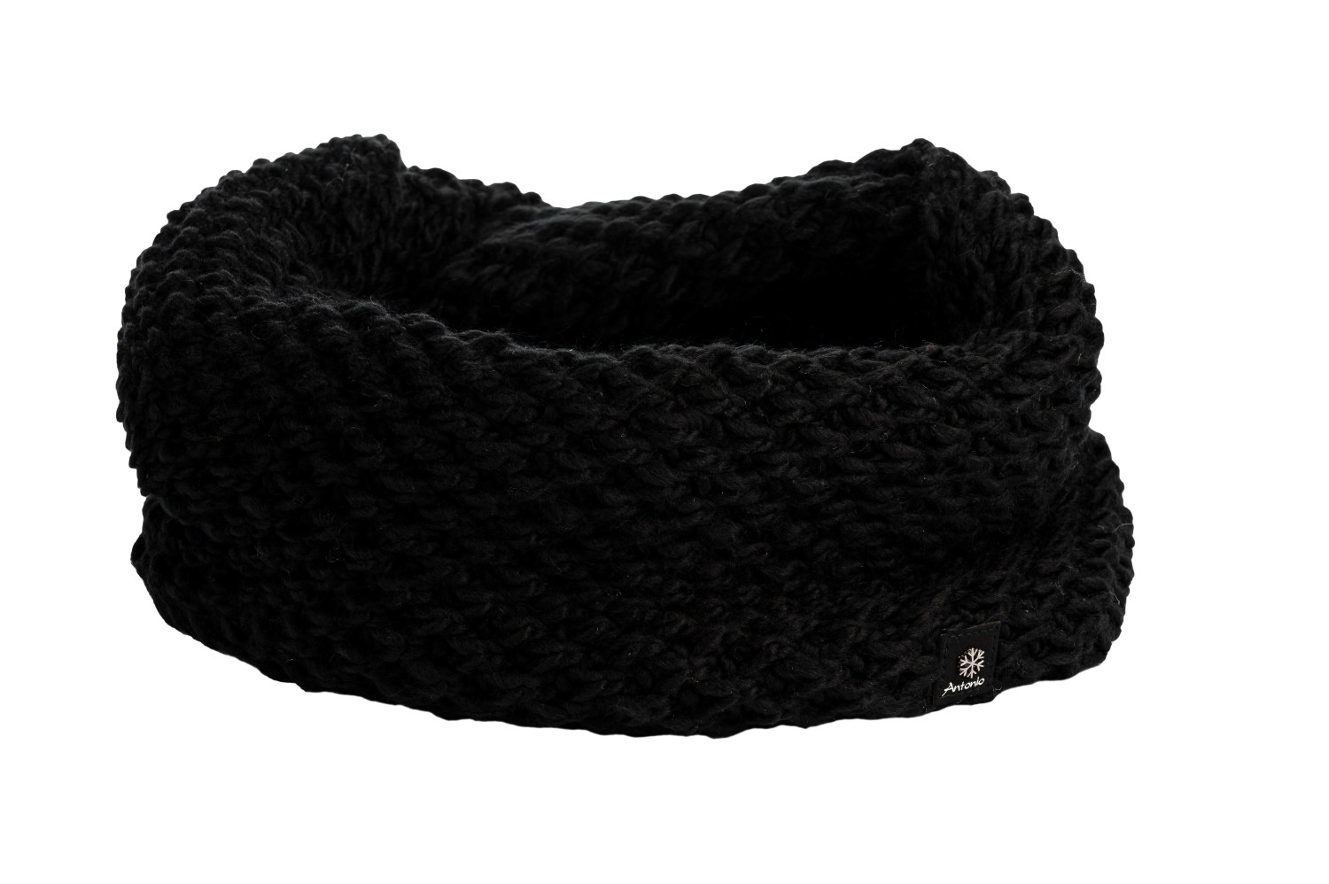 Fular de iarna tricotat (tunel) - negru - Mărimea uni